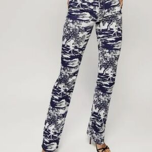 Reformation Peyton High Rise Bootcut Jeans (Naked Lunch print)